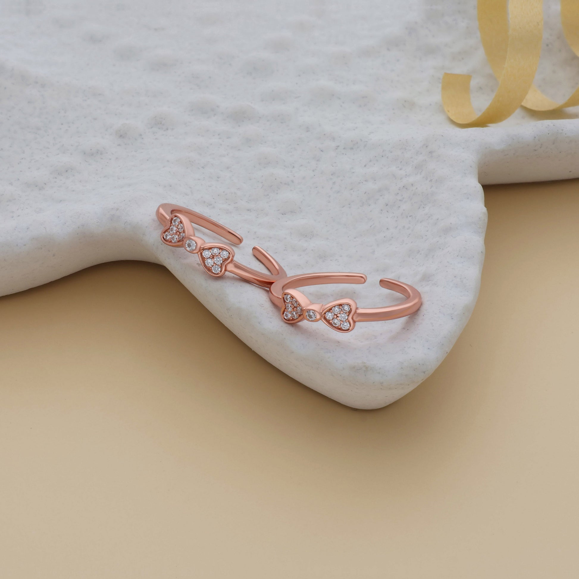 Bow Rose Gold Polish 925 Silver Toering