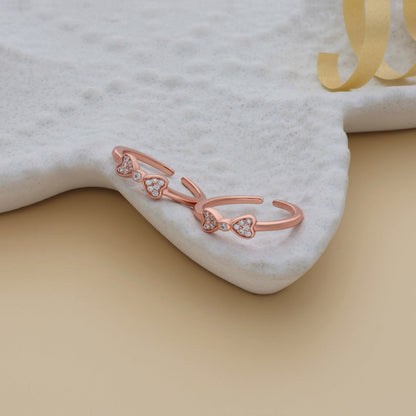 Bow Rose Gold Polish 925 Silver Toering