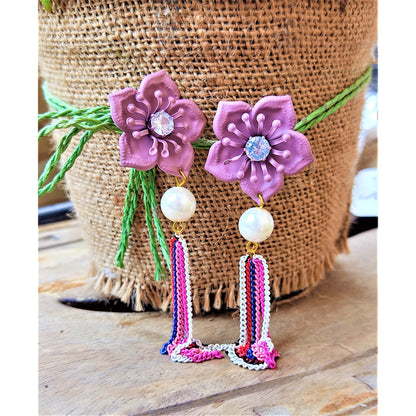 Flower & Chain Dangle Earring Earrings casuals Ear Rings Earrings Trincket Jewellry Jewelry Jewellery