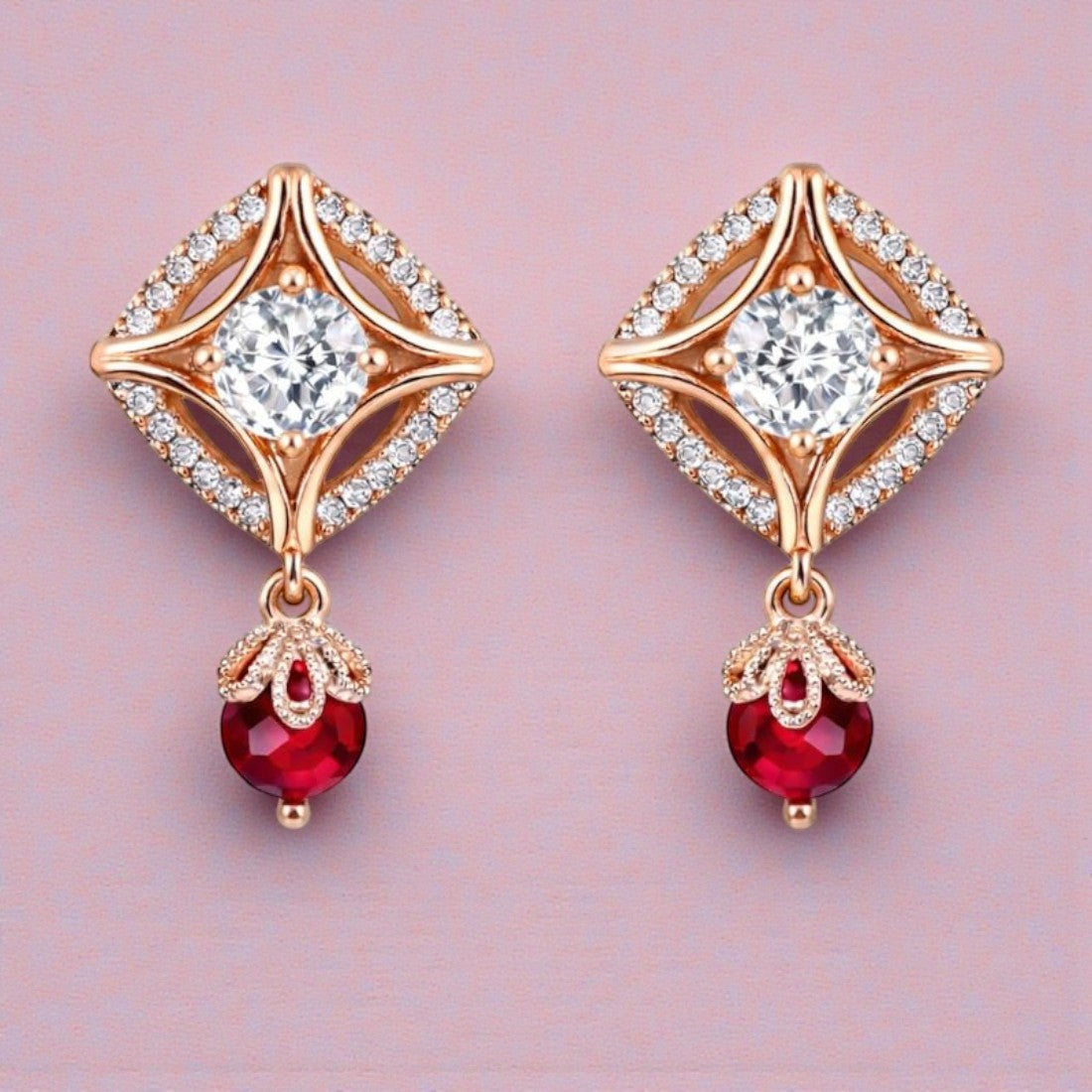 Rose Gold Drop Earrings