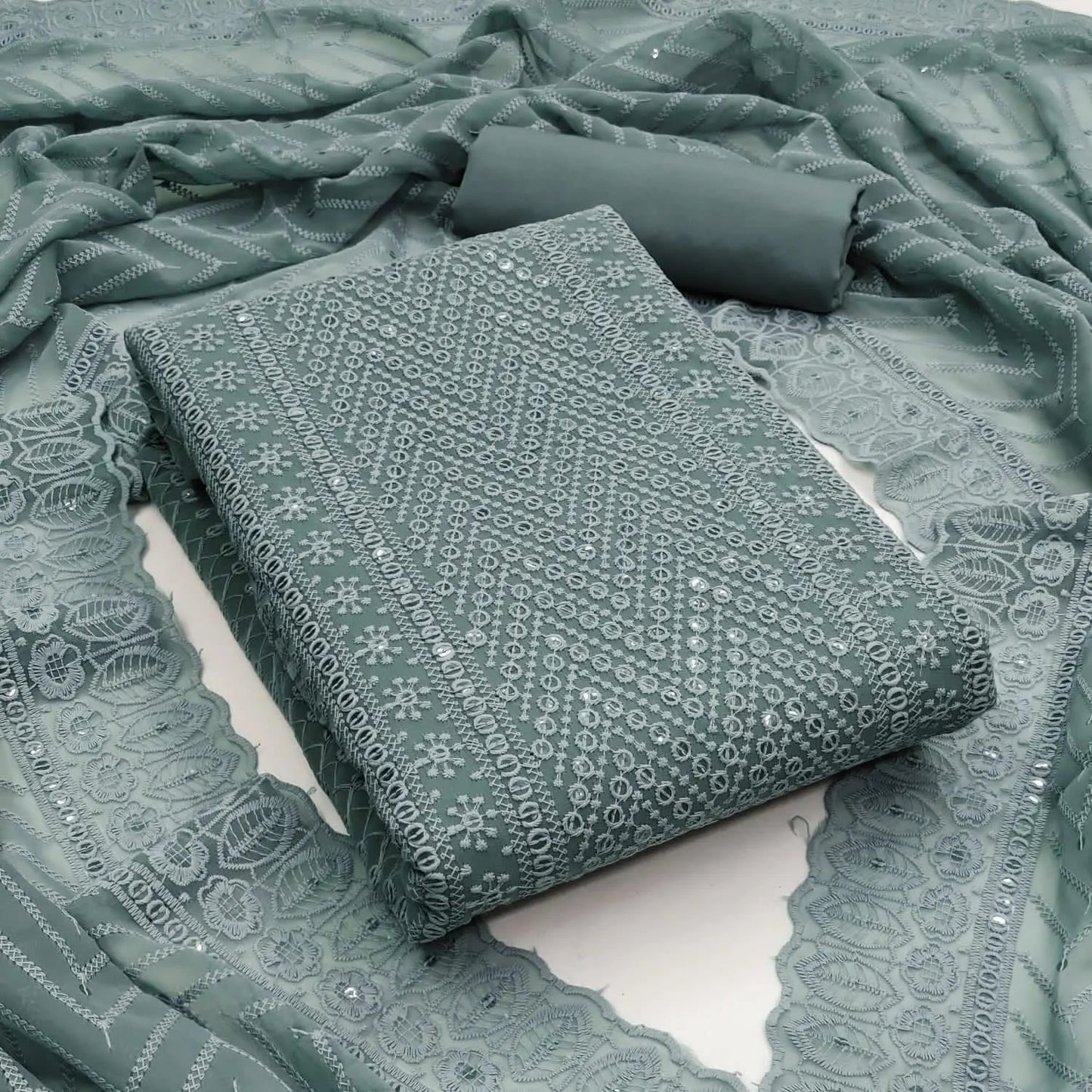 Georgette Chikankari Work Womens Dress Material (Unstitched) - Premium  from Ethenika.com - Just INR 1490! Shop now at Ethenika.com 
