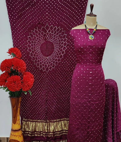 Pure Modal Silk Original Hand Crafted Bandhani Dress Material - Premium  from Ethenika.com - Just INR 4990! Shop now at Ethenika.com 