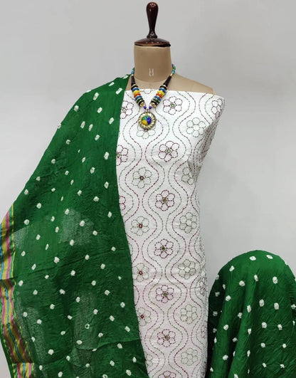 Cotton Thread Embroidery work Bandhani Dress Material - Premium  from Ethenika.com - Just INR 1790! Shop now at Ethenika.com 