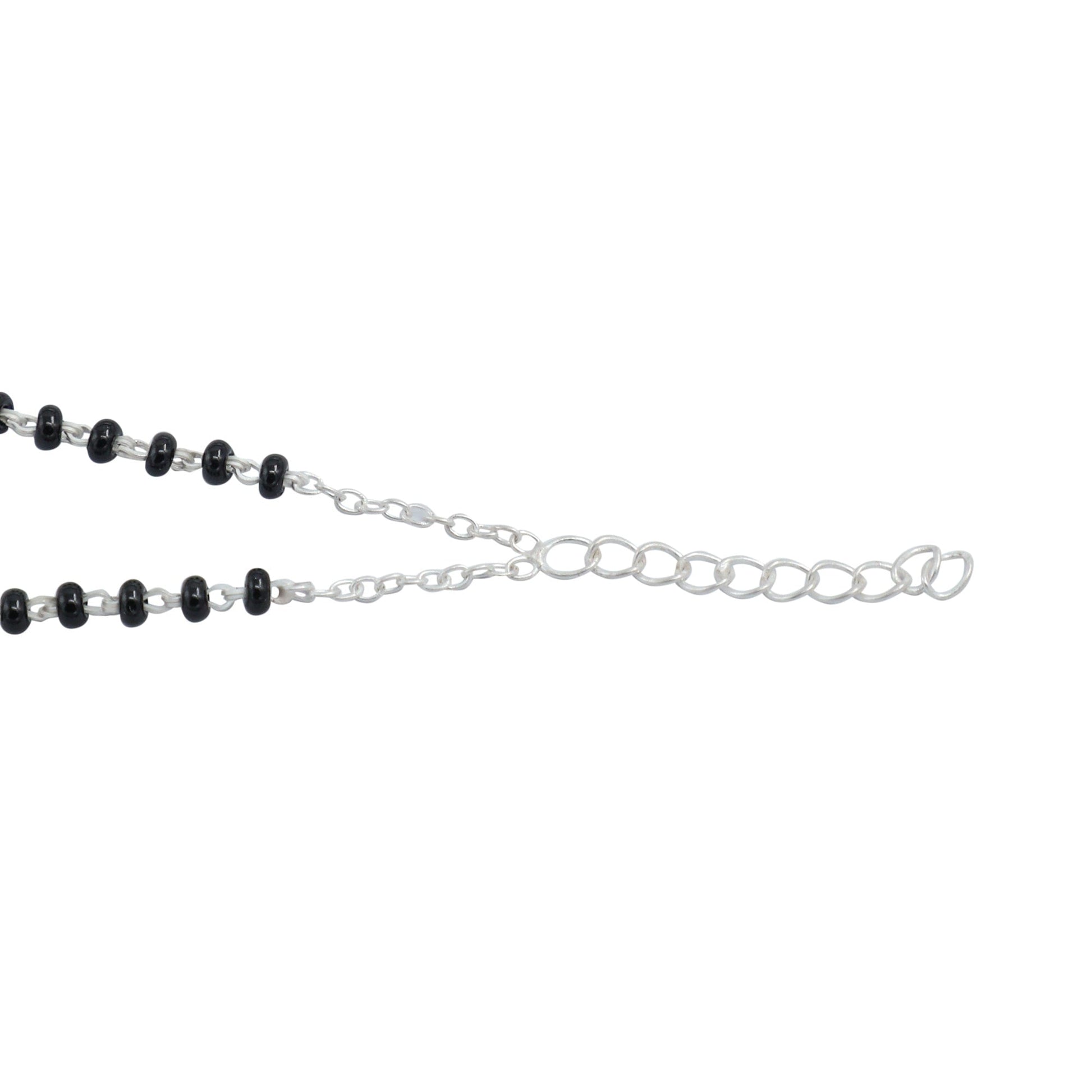 Yagna Silver 92.5 Green Onyx Mangalsutra Bracelet