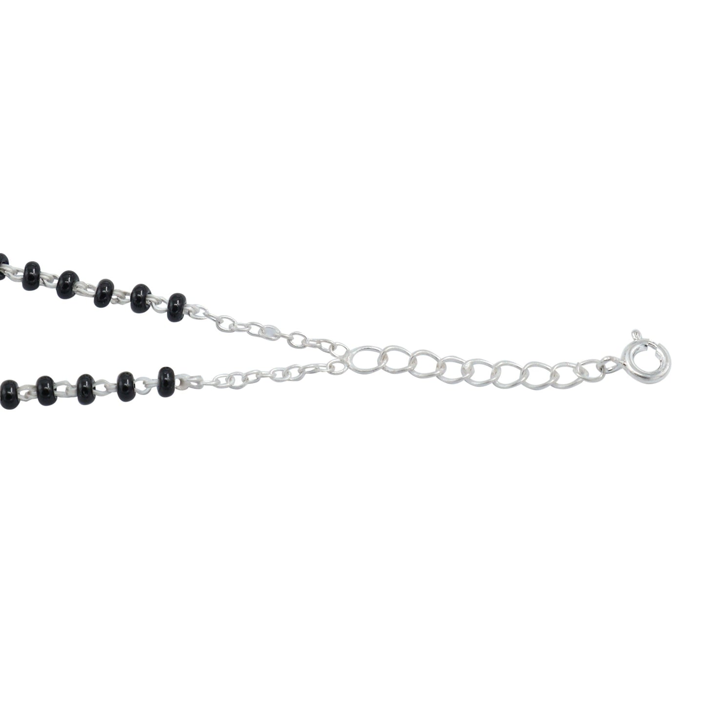 Yagna Silver 92.5 Green Onyx Mangalsutra Bracelet
