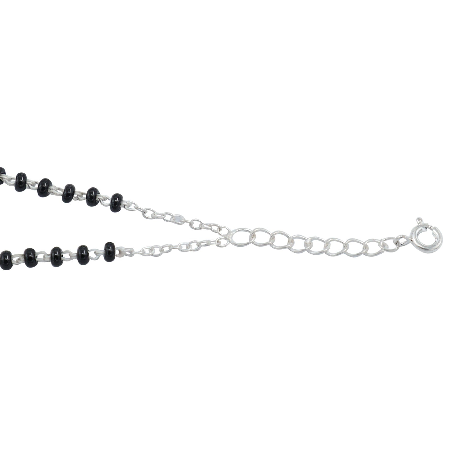 Yagna Silver 92.5 Green Onyx Mangalsutra Bracelet