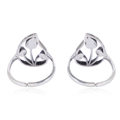 Silver 92.5 Aam Ras Red Stone Toe Ring