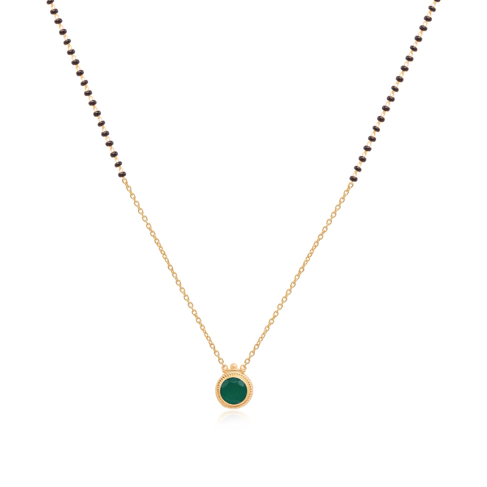 Silver 92.5 Green Mangalsutra Necklace