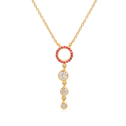 Silver 92.5 Pink Zircon Dangling Mangalsutra