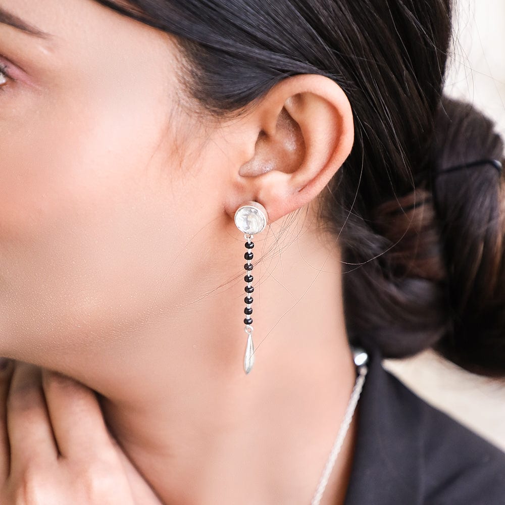 Silver DROP MANGALSUTRA EARRING