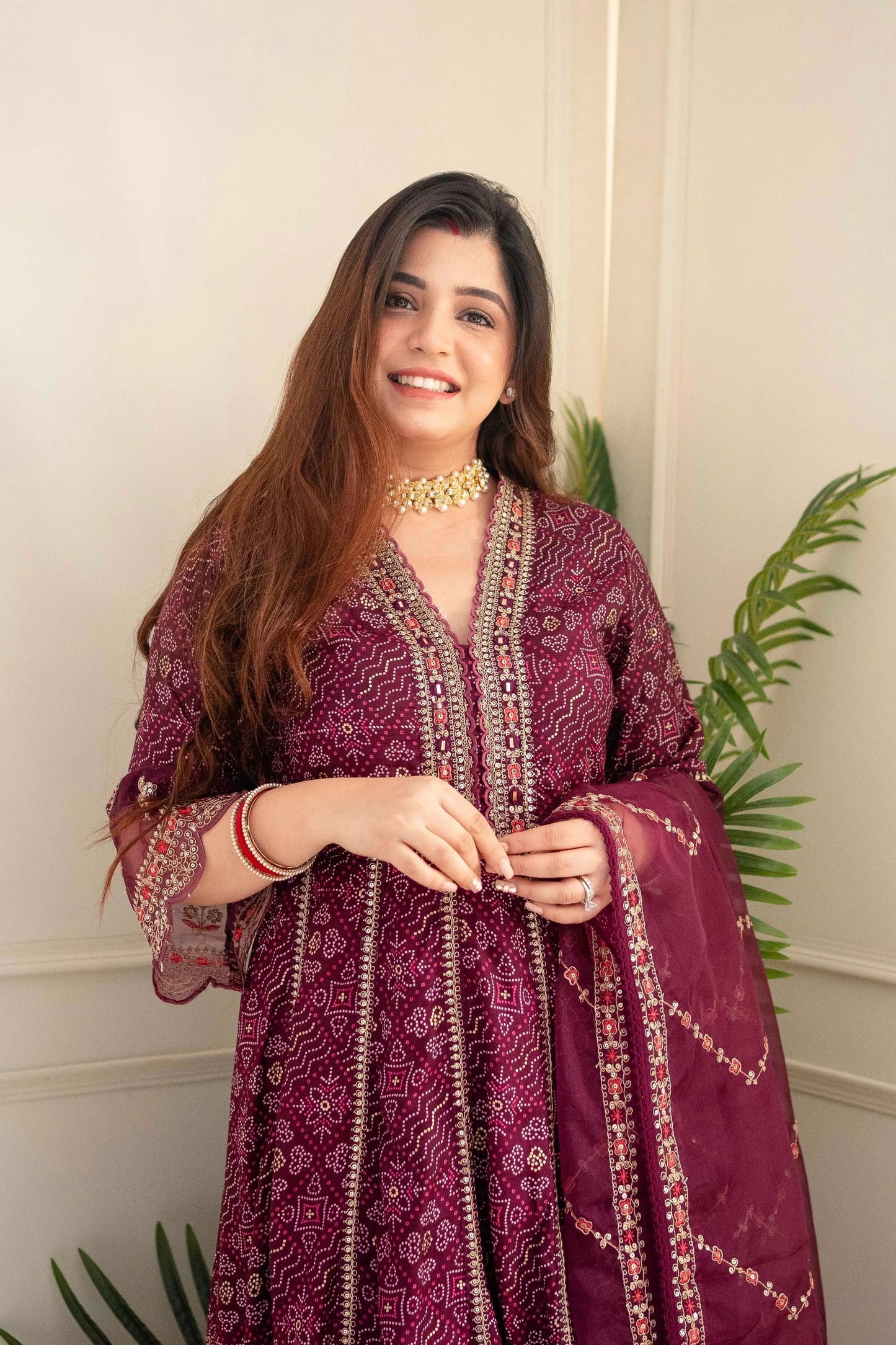 Premium Zari Weaving Printed Kurti Pant Dupatta Set (Stitched) - Premium  from Ethenika.com - Just INR 2590! Shop now at Ethenika.com 