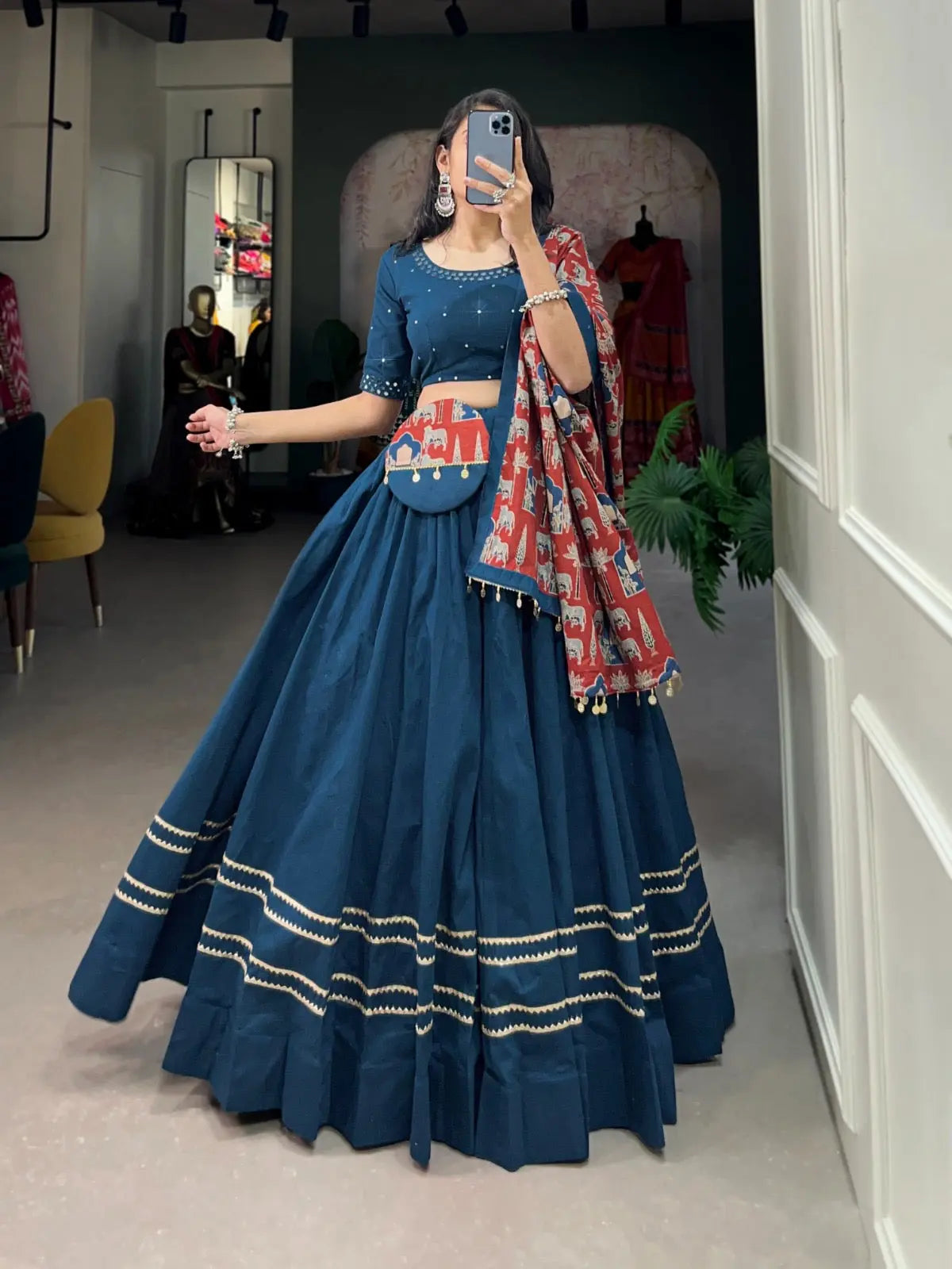 Pure Cotton Gamthi Kodi Work Navratri Special Chaniya Choli - Premium  from Ethenika.com - Just INR 4590! Shop now at Ethenika.com 