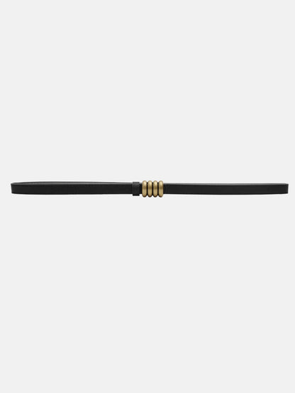 Ornate Metal Buckle Thin Belt