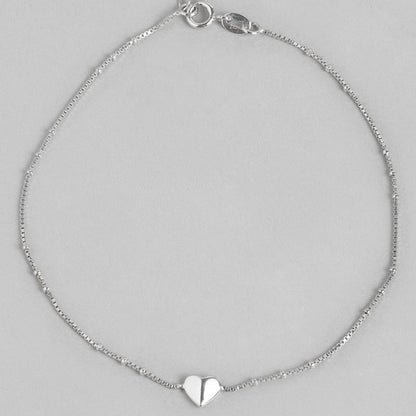 Delicate Heart 925 Sterling Silver Anklets