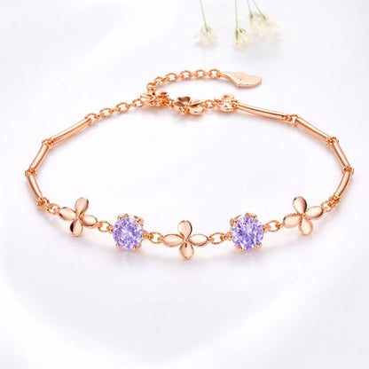 Rose Gold Purple Stone Bracelet