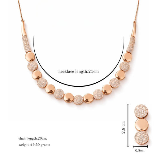 Rose Gold Necklace With Earrings