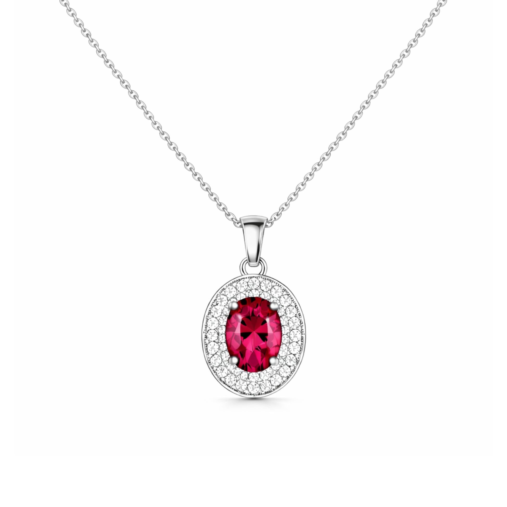 Silver Plated Pink Stone Necklace Set