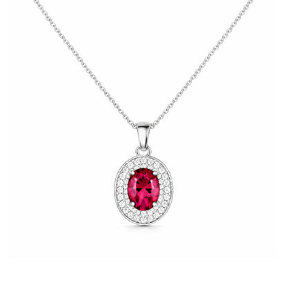 Silver Plated Pink Stone Necklace Set