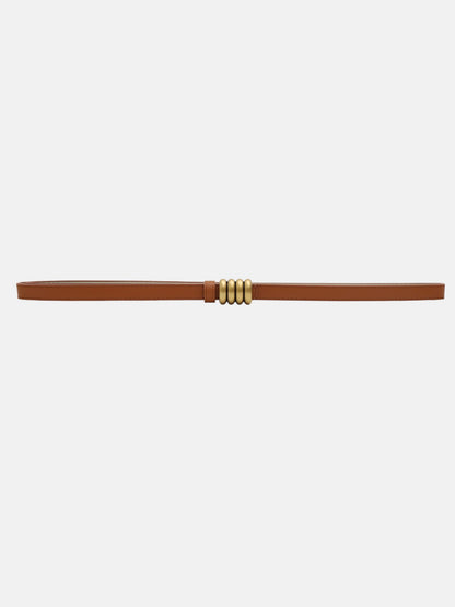 Ornate Metal Buckle Thin Belt