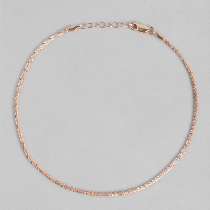Sparkling Rose Gold Plated 925 Sterling Silver Chain Anklets
