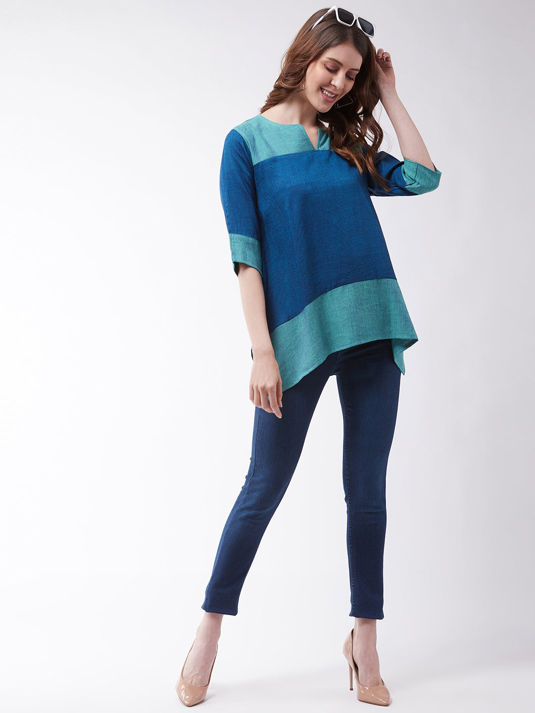 Peacock Blue Top