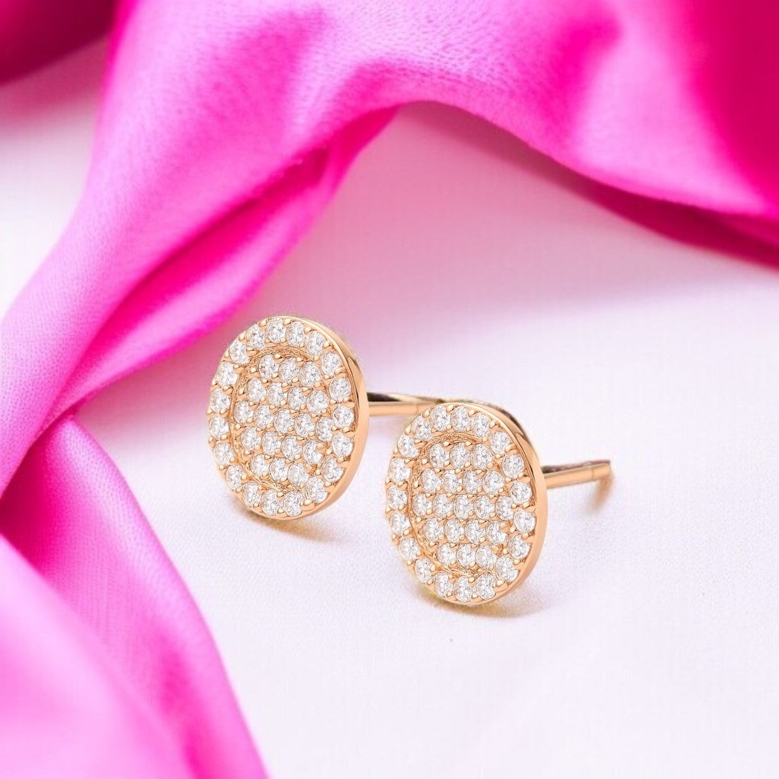 Rose Gold Plated  Stud Earrings for Women & Girls