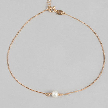 Pearl Rose-Gold plated 925 Sterling Silver Anklets
