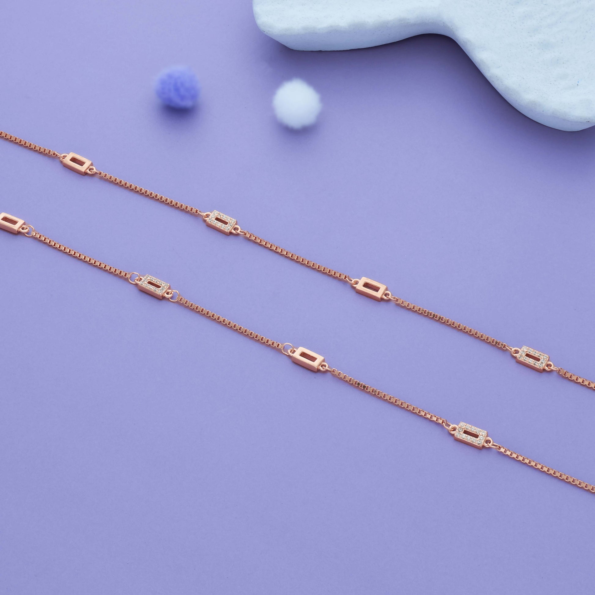 Multi-Geometric 925 Silver Anklet