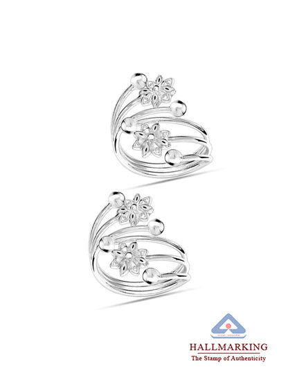 Floral Pattern Adjustable Toe Ring