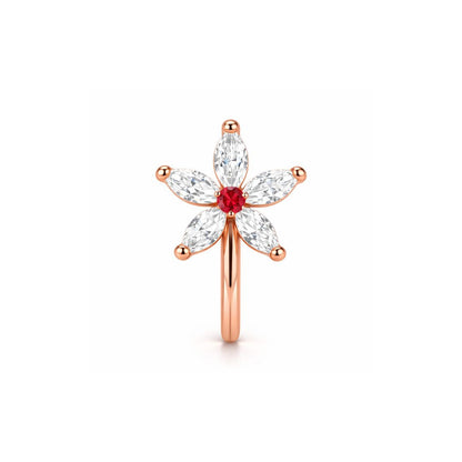 Rose Gold Floral Non-Piercing Nose Pin