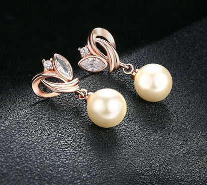 Simulated Pearl Drop Earrings