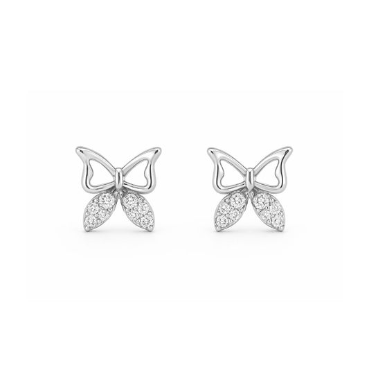 Silver Butterfly Stud Earrings