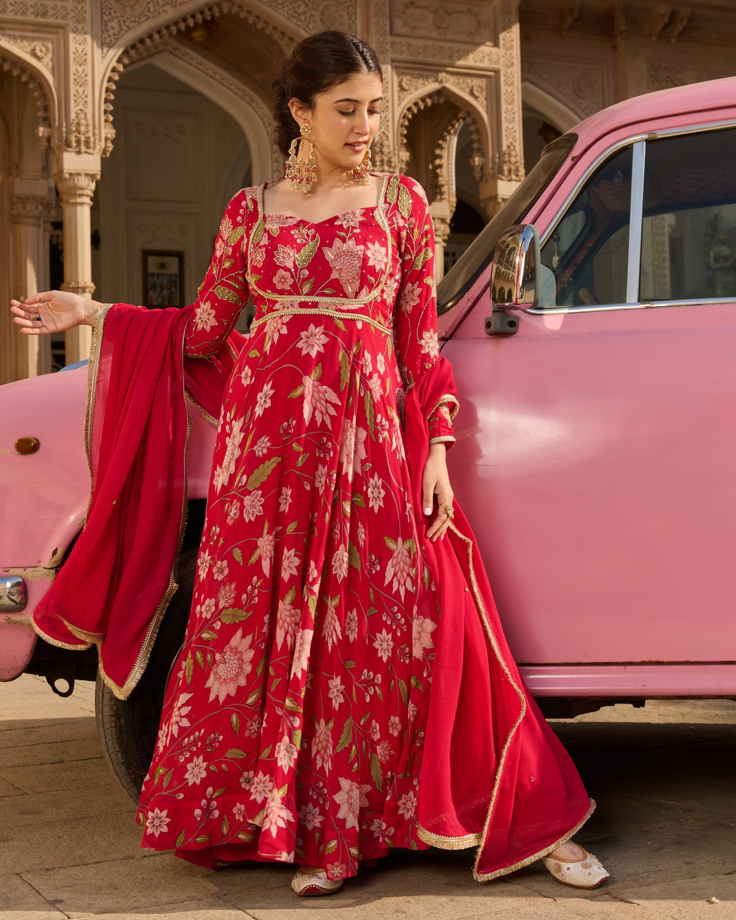 Kashish Pink Printed Georgette Suit Set