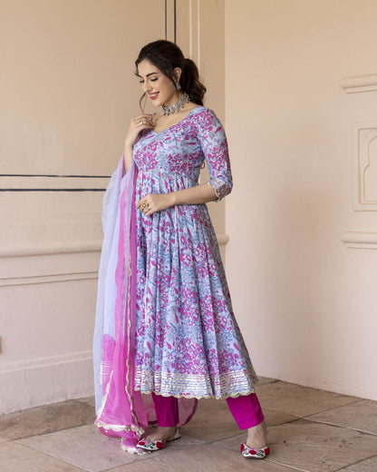 Siria Cotton Anarkali Suit Set