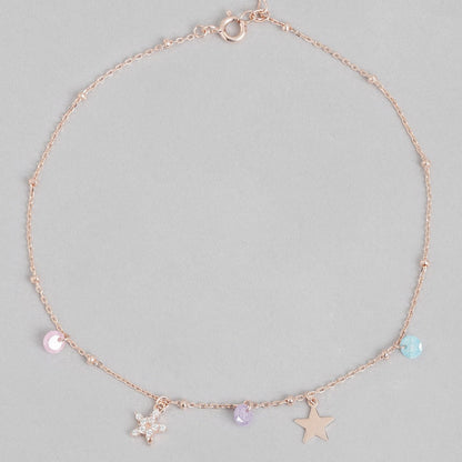 Star Drop 925 Sterling Silver Anklet