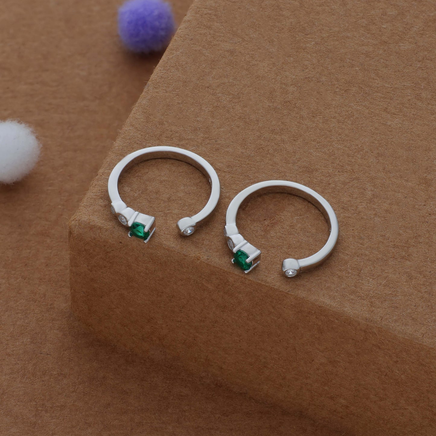 Green Harmony Adjustable 925 Silver Toering