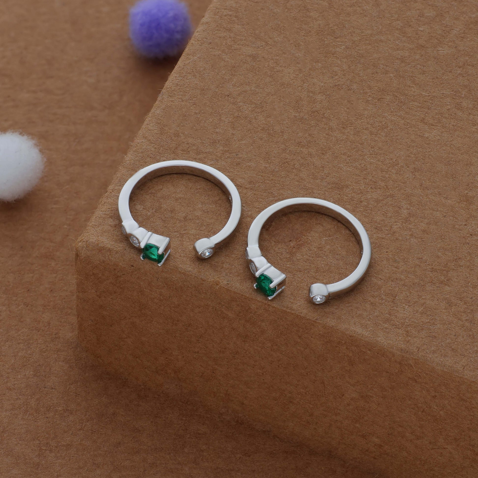 Green Harmony Adjustable 925 Silver Toering