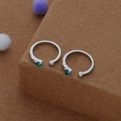 Green Harmony Adjustable 925 Silver Toering