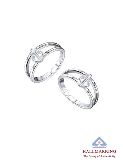 Nautica Anchor Adjustable Silver Toe Ring with hallmark