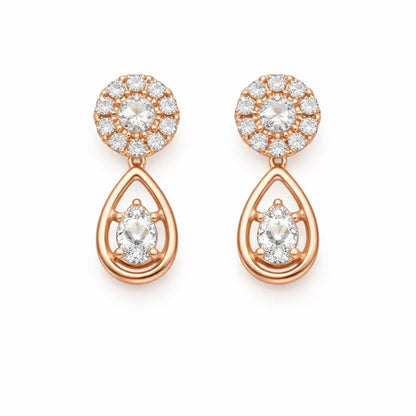 Rose Gold Plated Necklace With Matching Earrings
