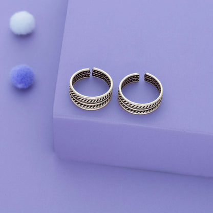 Chunky Twist Oxidized 925 Silver Toering