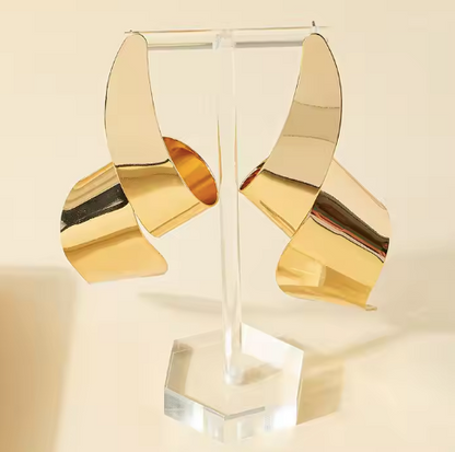Gold Plated Twisted Hoop Earrings