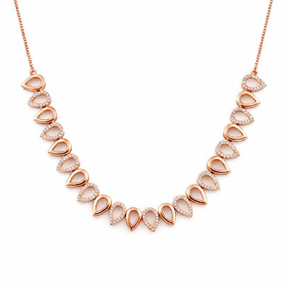 Rose Gold Plated Teardrop Necklace Set