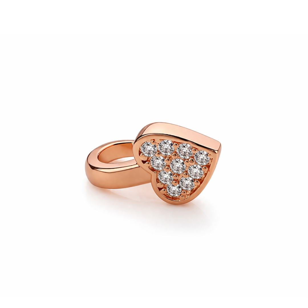 Rose Gold Heart Non Piercing Nose Pin