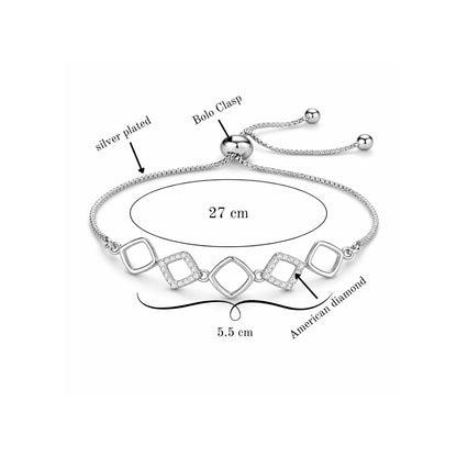 Silver Plated Adjustable Bracelet for Women