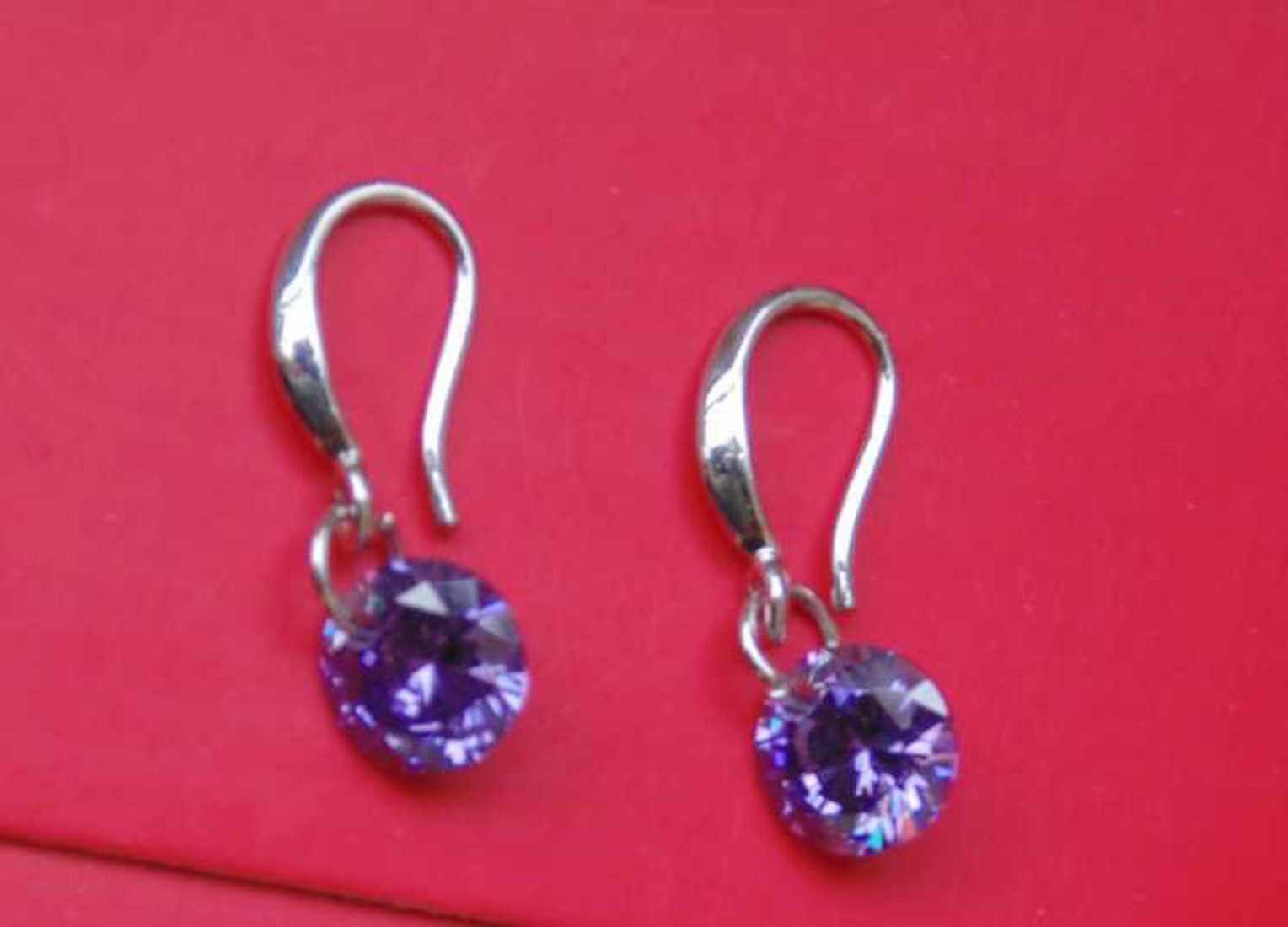 Daily Wear Purple Drop Earrings