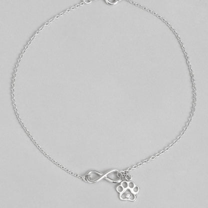 Infinity and Paw 925 Sterling Silver Anklets