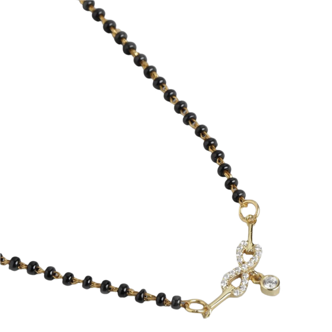 Eternal Infinity Gold-Plated CZ 925 Sterling Silver Mangalsutra