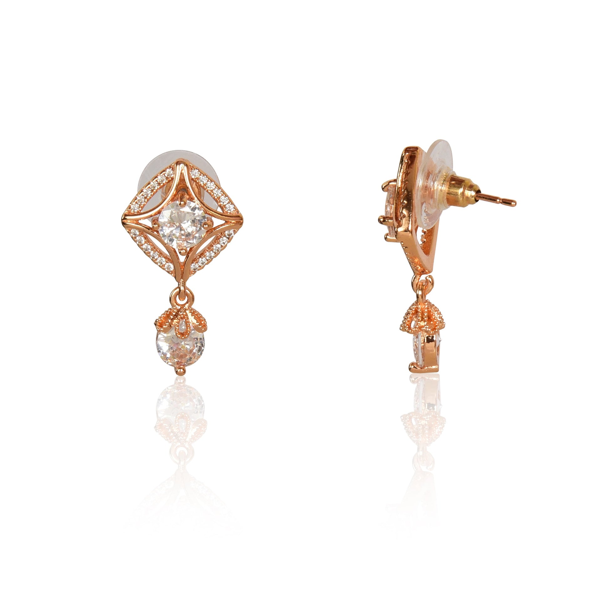18k Rose Gold PlatedDrop Earrings Women & Girls