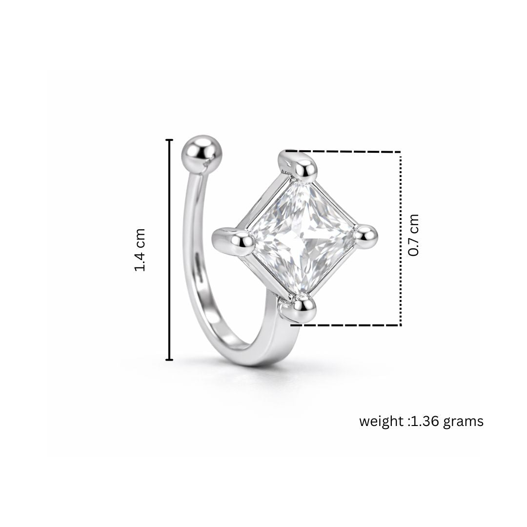 Silver Shine Non Piercing Nose Pin